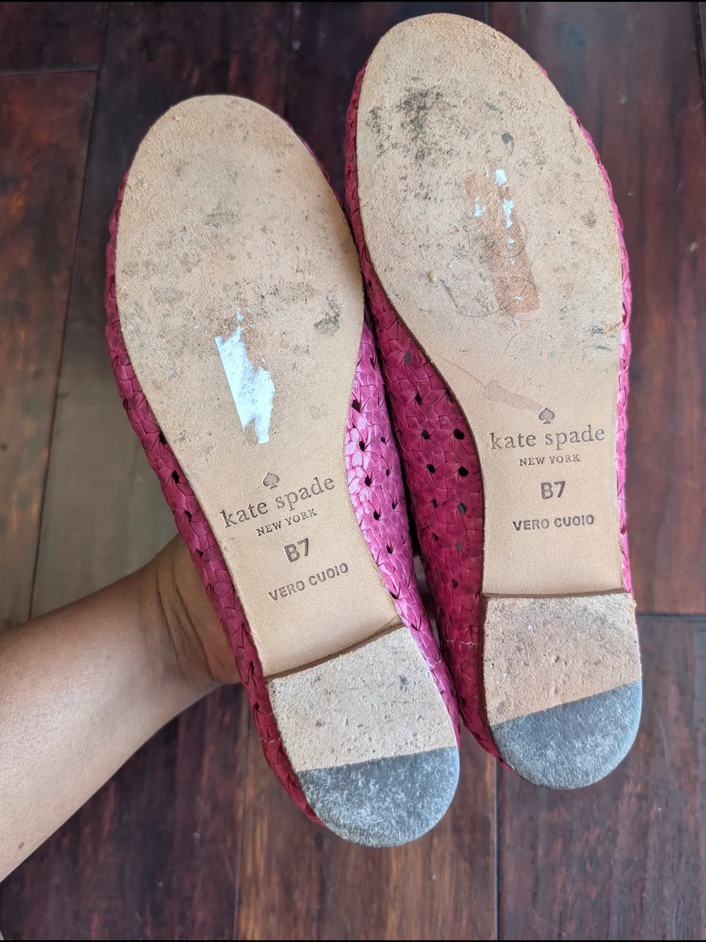 Kate Spade NY Willa woven ballet flats in Hot pink Leather Upper/Sole Size 7